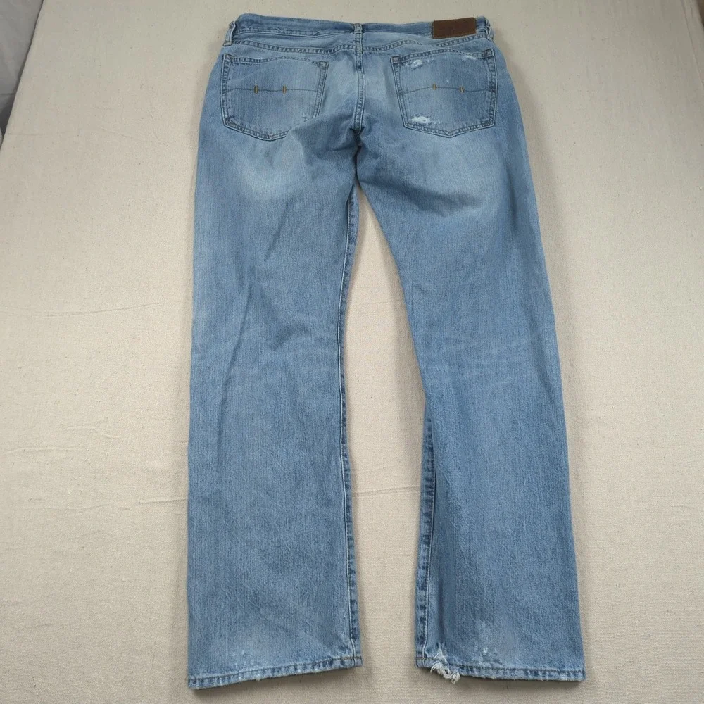 Polo Ralph Lauren Jeans Mens 36x32‎ Blue PRL Distressed Faded Straight